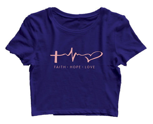 Faith. Hope. Love ECG Christianity Womens Crop Tops
